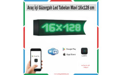 16x128 cm Yeşil Araç İçi Güzergah Led Tabela Kayan...