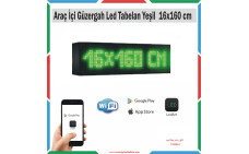 16x160 cm Yeşil Araç İçi Güzergah Led Tabela Kayan Yazı