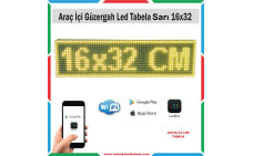 16x32 cm Sarı Araç İçi Güzergah Led Tabela Kayan Yazı