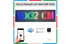 16x32 cm RGB Full Renk Araç İçi Güzergah Led Tabela Kayan Yazı
