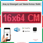 16x64 cm Kırmızı Renk Araç İçi Güzergah Led Tabela...