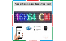 16x64 cm RGB Full Renk Araç İçi Güzergah Led Tabela Kayan Yazı