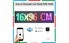 16x96 cm RGB Full Renk Araç İçi Güzergah Led Tabela Kayan Yazı