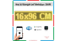 16x96 cm Sarı Renk Araç İçi Güzergah Led Tabela Kayan Yazı