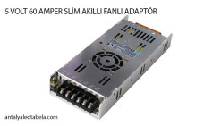 5 VOLT 60 AMPER SLİM AKILLI FANLI ADAPTÖR