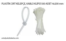 PLASTİK CIRT KELEPÇE, KABLO KLİPSİ 500 ADET 4x200 mm