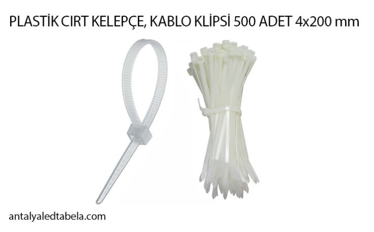 PLASTİK CIRT KELEPÇE, KABLO KLİPSİ 500 ADET 4x200 mm
