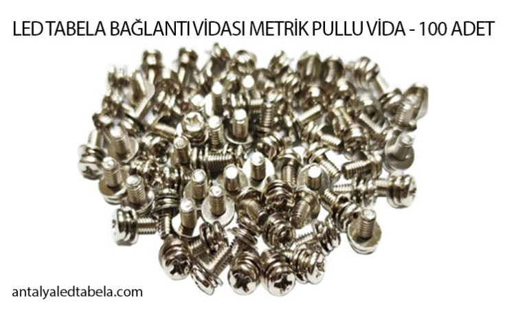 LED TABELA BAĞLANTI VİDASI METRİK PULLU VİDA - 100 ADET